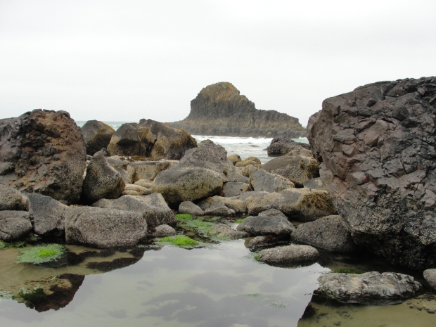 ecola-state-park-indian-beach View from the sea rocks as the tide is coming back in