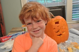 Gavin and his pumpkin